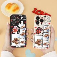 情人节专属定制手机壳，个性情侣名字定制，兼容iPhone Pro/Pro Max/X/XR/XS/XS Mini/Max定制TPU手机壳，适合送给男朋友、女朋友、妻子、丈夫、情侣的情人节、生日、周年纪念婚礼等理想礼物