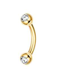 DOLOTTA 1 pièce Bijoux de piercing de cartilage en acier inoxydable 16G 18G, anneaux pour sourcil, anneau de nombril, lèvre, helix, rook, daith, boucles d'oreilles tragus avec cristal CZ. Barre incurvée pour piercing corporel.