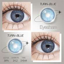 EYESHARE NEW 1 Pair Blue Colored Contact Lenses Eye Makeup 14.2mm Yearly Use Halloween Costume Cosplay - TR-lAN - View 5