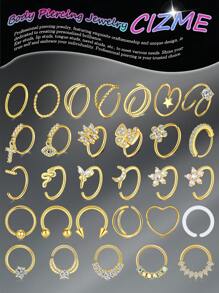 CIZME Gold Stainless Steel Hoop Nose Ring Cartilage Ring Set Gold Color Set For Men And Women, Stainless Steel Nose Ring Hoop Nose Piercing Jewelry For Women And Men Gold Hoop Nose Ring, Stainless Steel Helix Tragus Lip Septum Ring Cartilage Earring Hoop Piercing Jewelry
