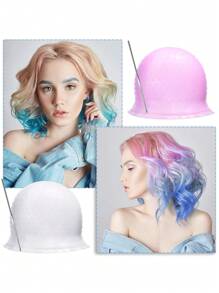 2 Pcs Hair Coloring Highlighting Cap Reusable Silicone Highlight Cap Pull Through Caps For Hair Coloring Frosting Cap With Hook Hair Dye Cap With Holes Hair Salon Tools Hairdressing Highlighting Kit Professional Reusable Hair Coloring Highlighting Cap & Hook Hair Salon, Hair Tools, Hair Products And Accessories For Barber Salon Beauty Back To School, Travel Holiday Essentials, Hair Accessories For Women, Slick Back Brush, Barber Accessories, Hair Dryer, Hair, Barber, Hair Tools, Hair Products,Hair Dryer,Hair, Accessories, Hair Products, Hair Tools, Hair Stuff, Hair Care, Curly Hair Brush, Barber, Barber Accessories, Hairdressing Equipment,Travel Essentials,Travel Essential,Hairstyle,Hairdressing,Hair,Travel,Hair Products,Hair Tools,Hair Stuff,Barber,Barber Accessories,Barbershop,Hairdressing Equipment - Multicolor - View 6