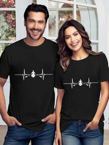 Valentine's Day Rowing T-Shirts For Ladies Funny Water Sports Tees - Black - View 1