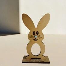 1 Support de lapin en forme d'œuf au chocolat de Pâques, décoration de table en bois, décoration de fête. Nez rose, nez bleu, nez amusant