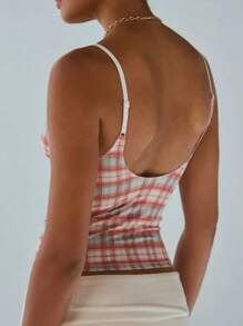 Women's Floral/Polka Dot/Striped Tank Top Spaghetti Tank Top - Dưa hấu đỏ - Xem 3