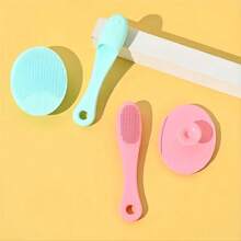 2 件装硅胶鼻部清洁刷、面部磨砂去角质工具、毛孔清洁器面部按摩刷、黑头去除器 - 彩色 - 查看 4