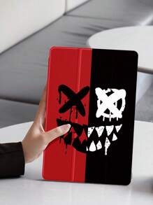 1pc Ghost Face Pattern Tablet Protective Case, Compatible With IPad 10.2", IPad Pro 2021/2020, IPad 9th/10th Gen, Galaxy Tab A8 10.5" 2022, Matepad 10.4"/Tab, Shockproof, With Pencil Slot, Support Sleep/Wake Function