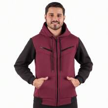 RAMAZZONI Men Zip-Up Hoodies - Maroon - View 2
