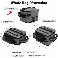 Bolsa de almuerzo extensible con aislamiento hombres trabajar viajes bolsas de almuerzo portátil con correa el hombro y soporte botellas de agua (gris/naranja) 10100044-2082-S01