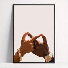 Black Love Decorative Art Poster, Couple Gestures Wall Art - Wooden Frame Canvas Painting 1 Piece (3) Thickness 2.25cm / 0.9inch , Home Gift Decoration, Room Decoration Aesthetics, Wall Decoration Art, Perfect Gift, Autumn Winter Wall Decoration, Living Room Decoration, Bedroom Decoration, Kitchen Decoration, Entrance Decoration, Bathroom Decoration, Direct Wall Painting, High-Quality Wall Painting Poster - Multicolor - View 5