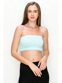 TOP MINI BANDEAU SIN COSTURAS ULTRA SUAVE DE KURVE - Celeste - Ver 3