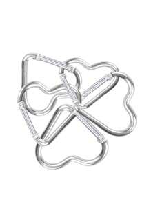 Mosquetón de aleación de aluminio con forma de corazón de primavera de plata para uso de hombres y mujeres, para escalada al aire libre, mochilas y artículos esenciales de viaje de uso diario