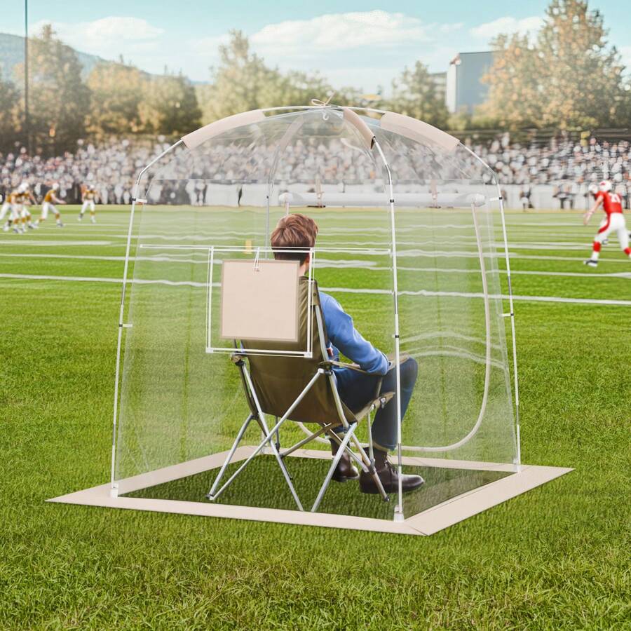 Sports Tent, Instant Pop-Up Tent Shelter Weatherproof Pod, Outdoor Bubble Clear View Tent, Climate Canopy Shelter For Soccer, Football, Softball & Other Sporting Events And Parades - For 1 Person - 查看 1