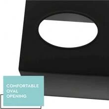 Tissue Box Cover Square - Facial Cube Tissue Box Holder Vessel Dispenser For Bathroom Vanity Countertop, Bedroom Dresser, Office Desk Or Night Stand Table, 2 Pack - Black 5.5"L X 5.5"W X 5.75"H