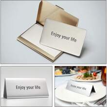 50 Pcs 304 Stainless Steel Metal Business Cards Sublimation Blank Steel Card Laser Engraving Stainless Cards For House Office Customer DIY Gift Plate Cards (0.5 Mm Thickness)