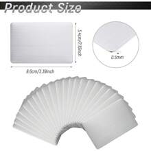 50 Pcs 304 Stainless Steel Metal Business Cards Sublimation Blank Steel Card Laser Engraving Stainless Cards For House Office Customer DIY Gift Plate Cards (0.5 Mm Thickness)