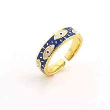 1pc Vintage & Elegant Demon Eye Open Ring, Luxury Fashion Accessory Gift For Women, Party - Multicolor - View 5