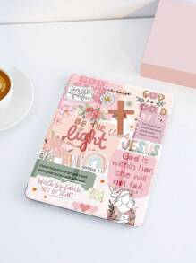 1 个十字和字母图形扁平保护壳，适用于 iPad 10.2 英寸、iPad Pro 11 英寸 2021/2020/10 代、iPad Mini 4/5/6、Galaxy Tab A8 10.5 英寸 2022、Matepad 10.4 英寸/Tab，带铅笔槽，防摔，平板电脑支架保护套 - 彩色 - 查看 4