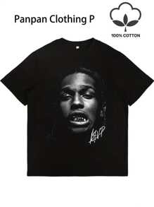 (1 Piece, 100% Cotton, 180gsm) Men's Casual Pop-Culture-Themed Print Round Neck Short Sleeve T-Shirt - Fashion Tee Suitable For All Seasons, Slight Elasticity, Regular-Fit, Pure Cotton Top