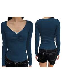 Small Lace V-Neck Top