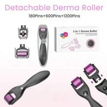Dr.pen 3-In-1/5-In-1 Titanium Microneedle Derma Roller Set With Disinfection Slot/Protective Cover, Multiple Sizes For Face, Body And Beard, Microneedle Roller System, Minoxidil, Microneedle Therapy, Beauty, Skincare, Spa, Self-Care, Skincare Tools, Facial Care, Esthetician Supplies, Massage, Facial Massage Tools, Facial Roller - Purple - View 7
