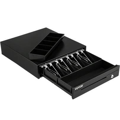 Cash Register Drawer, Manual Cash Drawer/Driven Cash Drawer 13" &16" 2 Unlocking Ways, Fully Removable Design With 4&5 Bill 5&8 Coin Cash Tray, 2 Keys Included, Compact Size Cash Registers For Supermarket, Bar, Coffee Shop, Restaurant