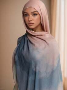 1 pièce Foulard en mousseline de soie imprimé à l'aquarelle pour femmes, foulard imprimé convenant pour la vie quotidienne et la décoration de voyage