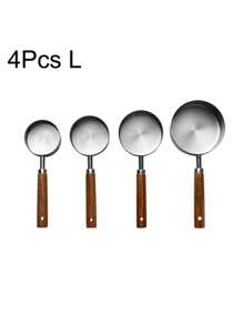 4/8Pcs Stainless Steel Measuring Cups And Spoons Set With Wooden Handle, Multiple Colors - Versatile Cooking And Baking Tools - Measuring Cups Set With Graduations - Kitchen Essentials, Food, Cooking, Travel, Kitchen Supplies, Kitchen Utensils. Multiple Colors, Multiple Sizes, Stackable Storage To Meet Your Different Needs