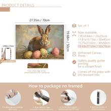 1 bức tranh vải, tranh tường thỏ phục sinh cổ điển sơn dầu mùa xuân trang trại hài hước lễ phục sinh đầy màu sắc, giới thiệu sản phẩm tốt nhất cho bạn, cho phòng khách phòng ngủ văn phòng, áp phích, nghệ thuật treo tường, đồ trang trí phòng, hiện đại, thực vật, động vật - Nhiều màu - Xem 15