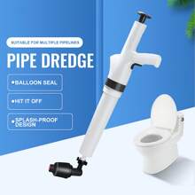Toilet Plunger, Air Power Bathroom Plunger, High Pressure Drain Blaster Gun, Powerful For Bathroom, Toilet, Floor Drain, Sink, Clogged Pipe (White)
