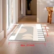 [时尚] 可爱简约几何线条图案水晶天鹅绒轻质地毯/垫子，多种尺寸可选，几何拼布，色块艺术，线条魅力图案，优质，温暖而充满活力，可定制尺寸，吸水，可机洗/手洗，防滑底座，柔软，快干，防滑浴室/厨房地毯，几何针织涤纶浴室/厨房垫