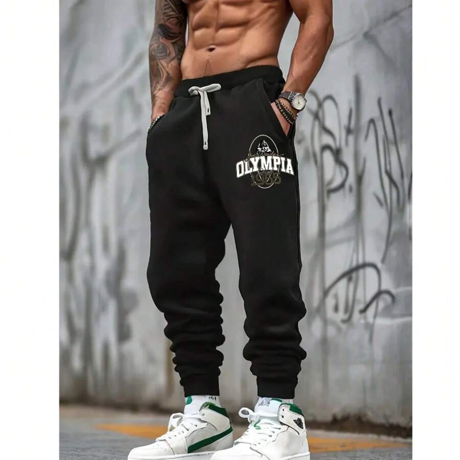 One Olympia Premium Japanese Pain Multi-Color Sweatpants Perfect Fit - Black - View 1