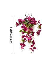 2 piezas de flores y plantas colgantes artificiales falsas para decoración primaveral exterior, para la puerta principal, porche, patio y jardín