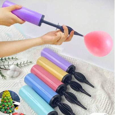 1/3pcs/Set Balloon Inflator, Hand Pump, Portable Foot Pump, Balloon Air Blower, Suitable For Birthday Party, Celebration, Wedding, Balloon Inflation (Random Color)