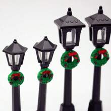 5 件迷你花环路径灯、娃娃屋微型路灯、微型景观灯装饰、迷你模型照明、逼真的圣诞路径灯、创意路径灯装饰