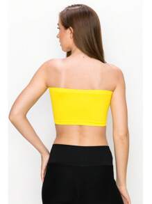KURVE SEAMLESS MINI BANDEAU TUBE TOP - Yellow - View 2