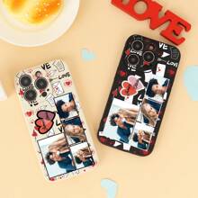情人节专属定制手机壳，个性情侣名字定制，兼容iPhone Pro/Pro Max/X/XR/XS/XS Mini/Max定制TPU手机壳，适合送给男朋友、女朋友、妻子、丈夫、情侣的情人节、生日、周年纪念婚礼等理想礼物