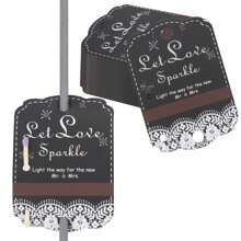 80pcs Rustic White Lace Wedding Sparkler Tags With Match Holder And Striker Send Off Exit Tags Only Tags Without Accessories For Wedding Kraft Paper Wedding Party Favours
