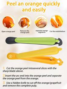 1 件不锈钢橙子削皮器、橙子削皮器、柑橘削皮器、水果削皮器、鳄梨削皮器、猕猴桃削皮器、塑料柠檬柑橘削皮器、橙子削皮工具、厨房小工具、不锈钢橙子削皮器、果冻快递开箱器 - 彩色 - 查看 7