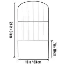 Garden Fence, 24in(H) X11ft(L) To 36.6in(H) X30in(L), Animal Barrier Fence, Underground Decorative Garden Fencing With 2 Inch To 2.5 Inch Spike Spacing, Metal Dog Fence For The Yard And Outdoor Patio, 5 To 28 Pack - 24in(H) X11ft(L) 2 Inch Spike Spacing 10 Pack - View 9