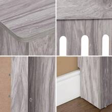 Radiator Cover Heater Cover Cabinet Radiator Shelf MDF Wood Vertical Slat White Grey Radiator Covers Living Room Furniture - 灰色 - 查看 3