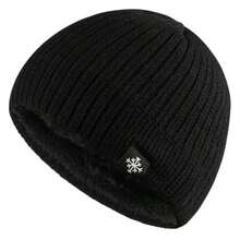 Winter Outdoor Cold-Proof And Warm Thermal Lined Thick Edgeless Unisex Knitted Snowflake Hats - Multicolor - View 2