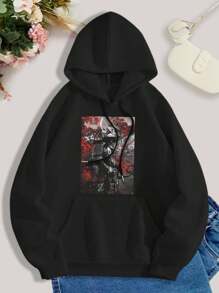 Women's Samurai Red Flower T-Shirt Sweatshirt Trendy Stylish Japanese Inspired Apparel