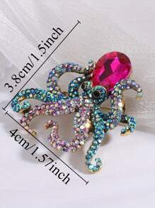 Moda Delicado Luxo Polvo Colorido Strass Pins Broches Para Mulheres Senhora Requintado Cristal Mar Aniaml Emblemas Pin
