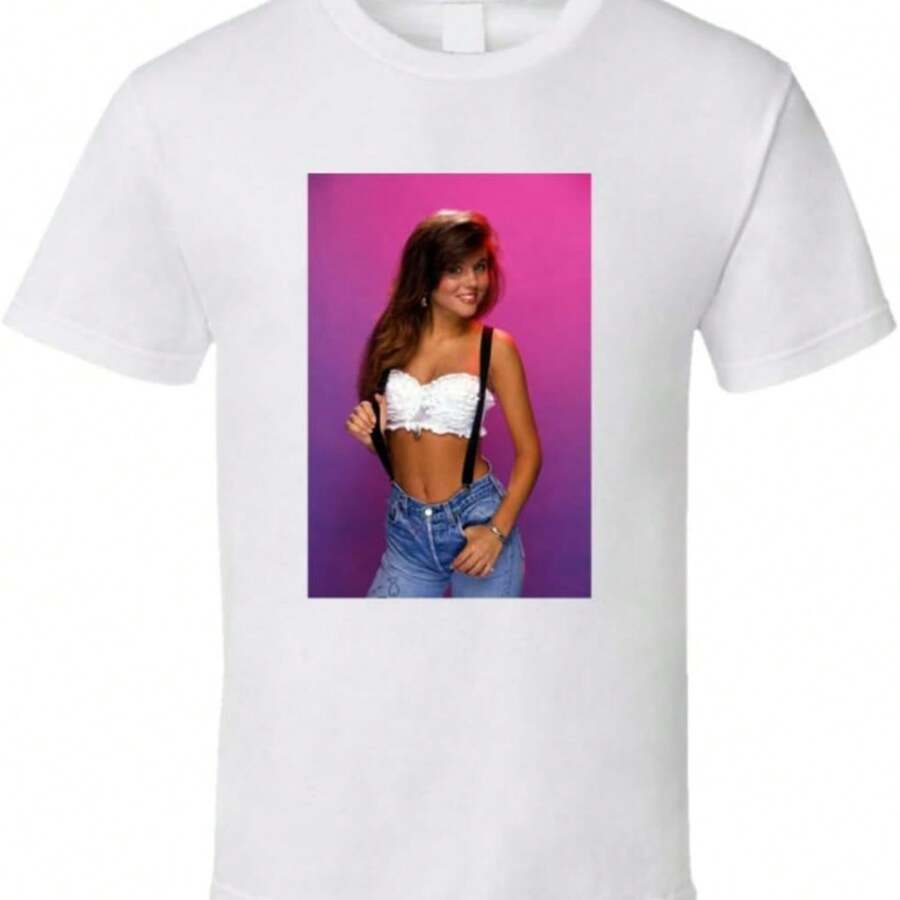 Kelly Kapowski Saved By The Bell Retro 80's T Shirt - White - View 1
