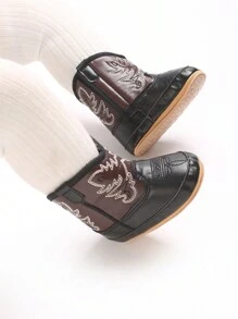 0-1 Year Old Infant Boy Fashionable British Style Soft Sole High-Top Boots