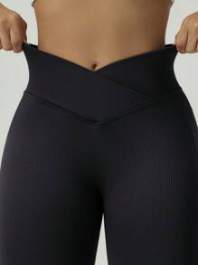 Women's Fashion Cross Waist Yoga Pants, Peach Butt Outdoor Hiking Sports Leggings