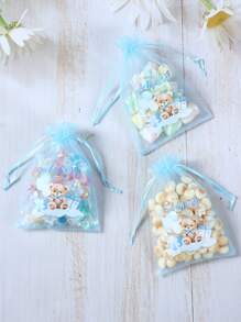 10Pcs Blue Bear Mesh Gift Bags,Thank You Bags,15*10cm Organza Bags,Candy Bags,Gift Wrapping Bag With Drawstring,BabyShower Decor,Jewelry Storage Bag,Gender Reveal Party Supplies,Small Gift Packaging Bag,Party Favor Bag,1st Birthday Party Supplies,Birthday Party Decor,Wedding Favors,Bridal Shower Favors,Holiday Party Decoration