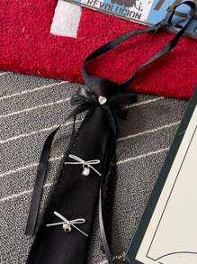Elegante verstellbare Spitze Schleife Krawatte mit Strass für Frauen, einzigartiges Design geeignet für Lässig, Blusen, Partys, Festivals