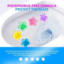 12Pcs Toilet Gel 14 Flower Count Toilet Bowl Gel Stamp Toilet Cleaner Gel Stamp Kit Air Freshener Flower Fragrance,Floral Fragrance Toilet Deodorizing Gel, Toilet Cleaner, Odor Eliminating Gel, Bathroom Air Freshener, Suitable For Toilet, Bathroom, Cleaning Supplies