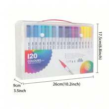 12/24/36/48/80/120 Pcs Set Dual Tip Markers, Watercolor Pens, Brush Pens For Adult Coloring, Hand Lettering, Planning, Diary Writing, Calligraphy, Drawing, Arts & Crafts, School Supplies Back To School